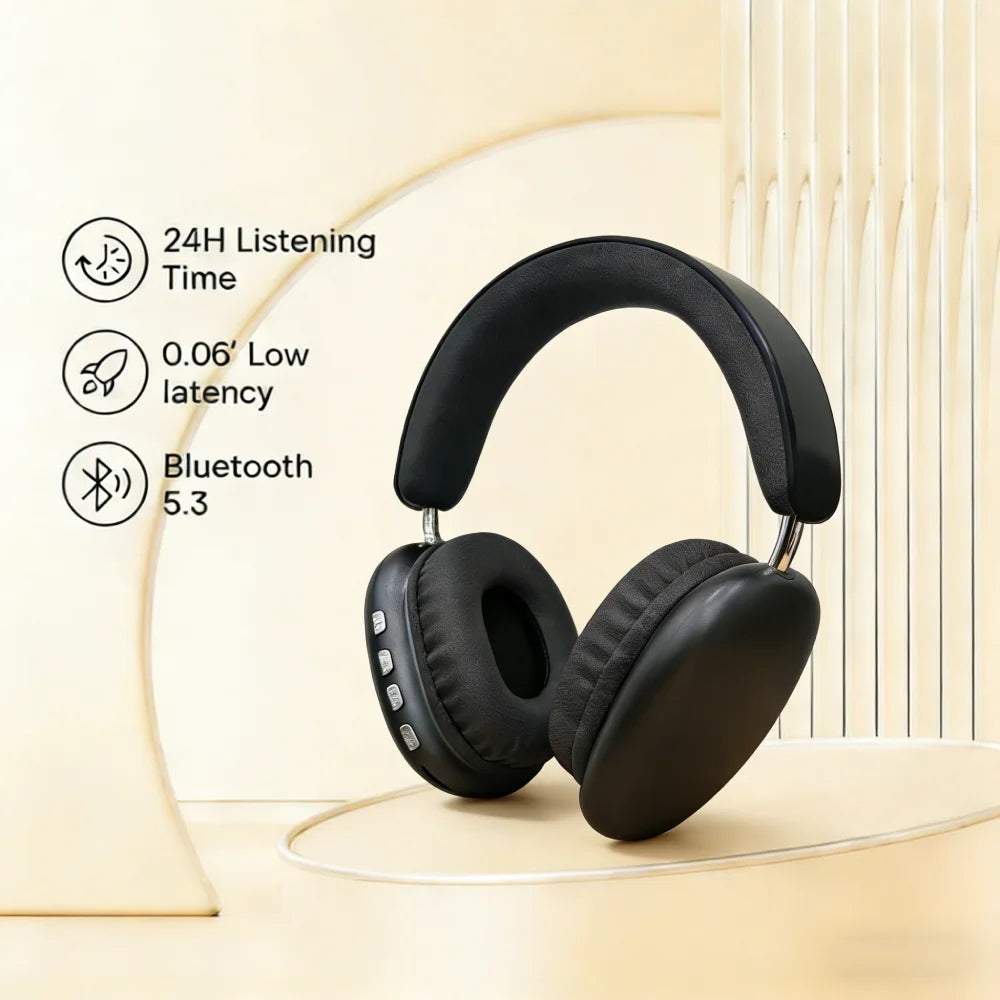 TD-20 Wireless Headphone 3D Spatial Audio Earphone Bluetooth 5.3 Headset 40mm Driver Over Ear Headphone 24H for Mobile Phone PC